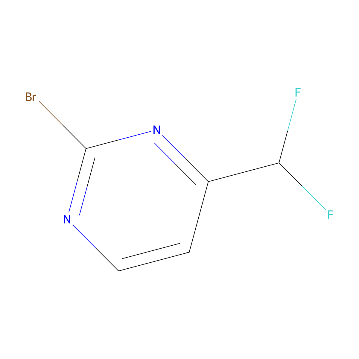 2-Bromo-4-(difluoromethyl)pyrimidine molecular structure, CAS 1784944-35-9