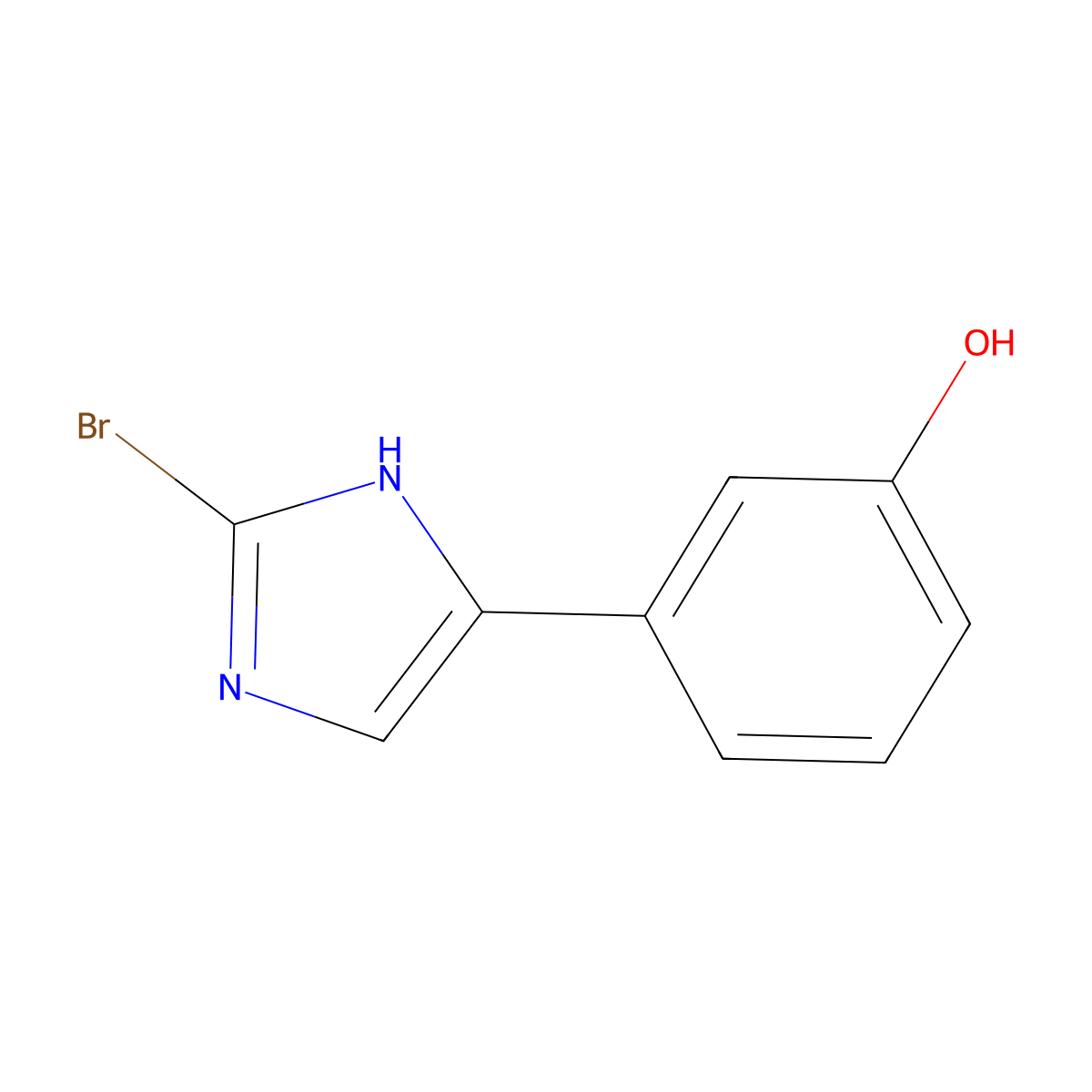 3-(2-bromo-1H-imidazol-5-yl)phenol molecular structure, CAS 1784950-19-1