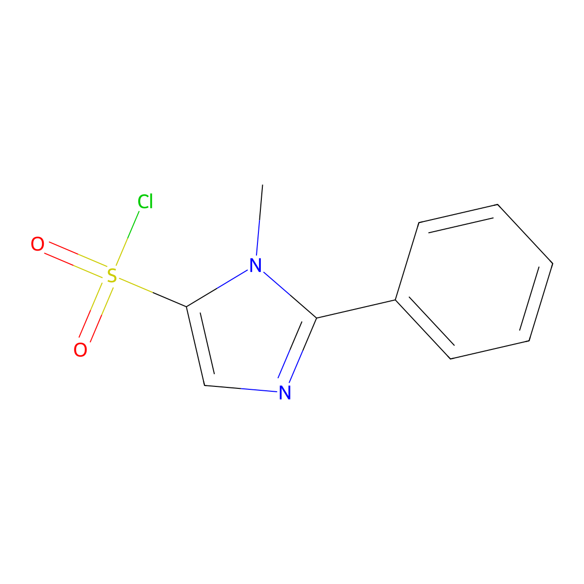 1-methyl-2-phenyl-1H-imidazole-5-sulfonyl chloride molecular structure, CAS 1784954-89-7