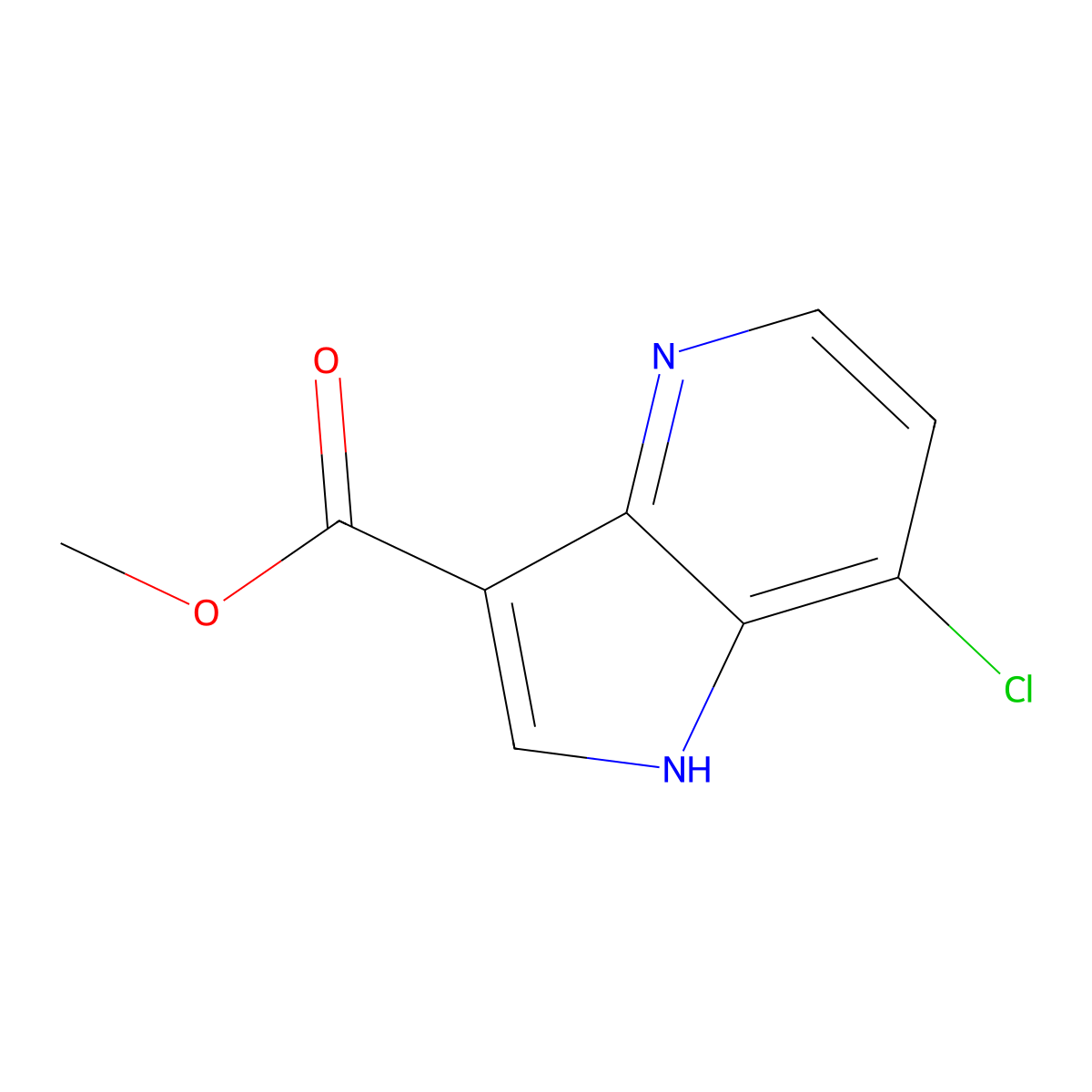 Methyl 7-chloro-1H-pyrrolo[3,2-b]pyridine-3-carboxylate molecular structure, CAS 1784958-22-0