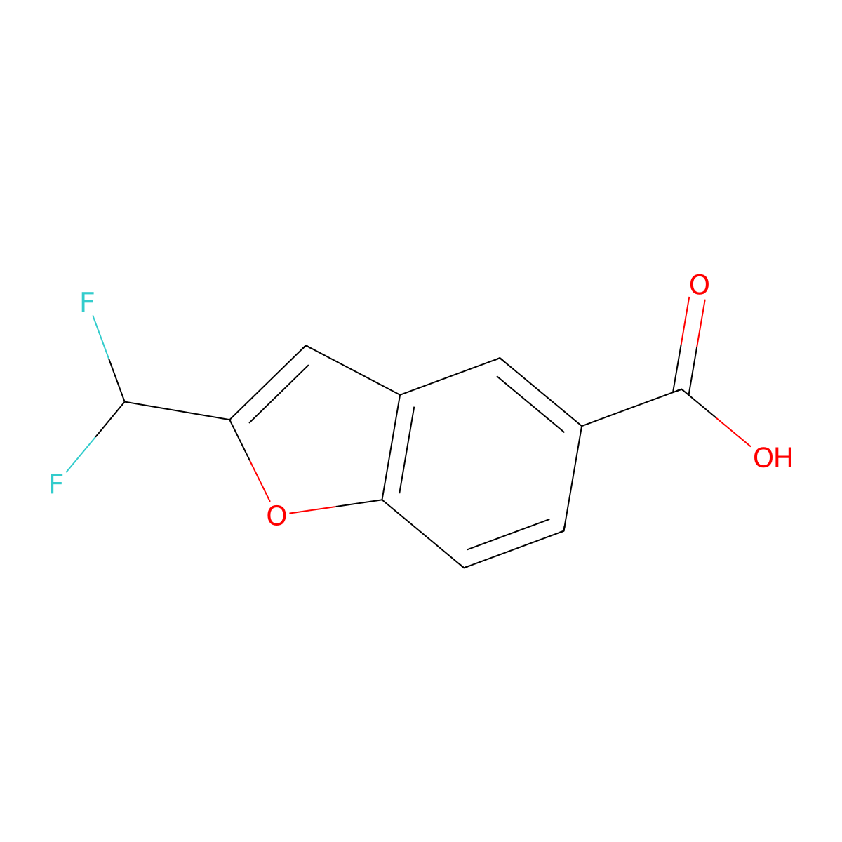 2-(Difluoromethyl)-1-benzofuran-5-carboxylic acid molecular structure, CAS 1784958-30-0