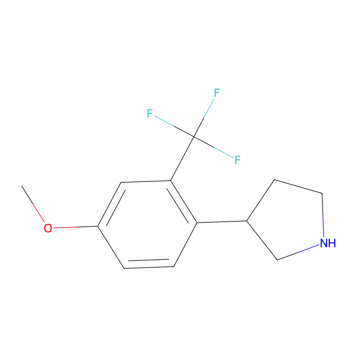 3-[4-Methoxy-2-(trifluoromethyl)phenyl]pyrrolidine molecular structure, CAS 1784959-27-8