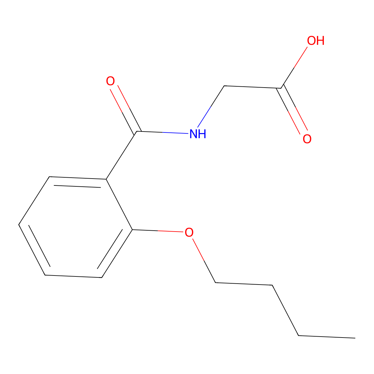 2-[(2-Butoxybenzoyl)amino]acetic acid molecular structure, CAS 178497-05-7
