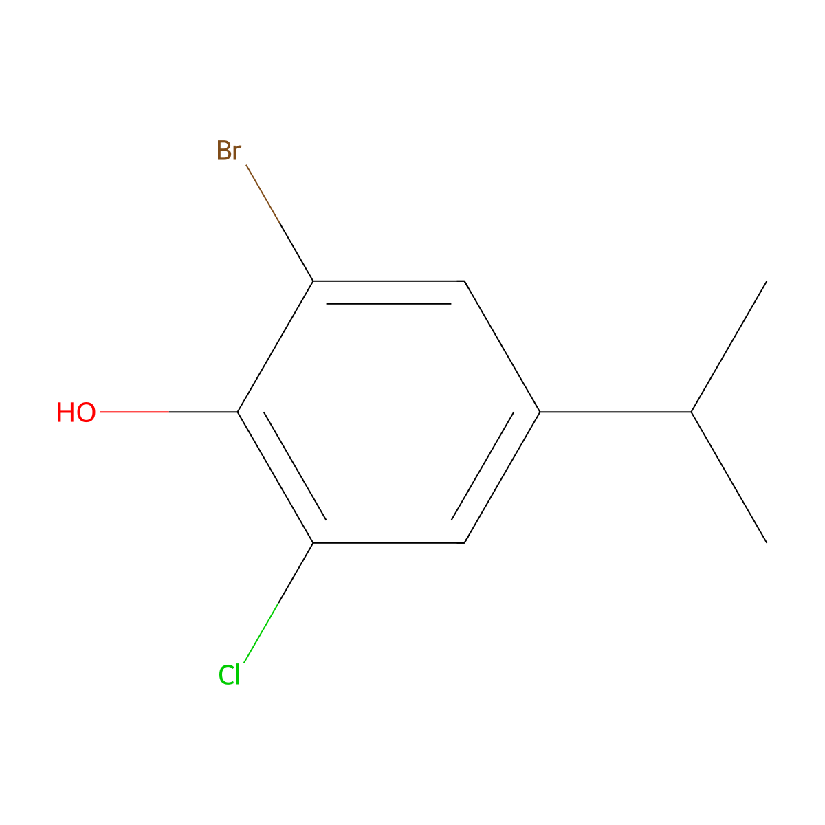 2-Bromo-6-chloro-4-isopropylphenol molecular structure, CAS 1784972-66-2