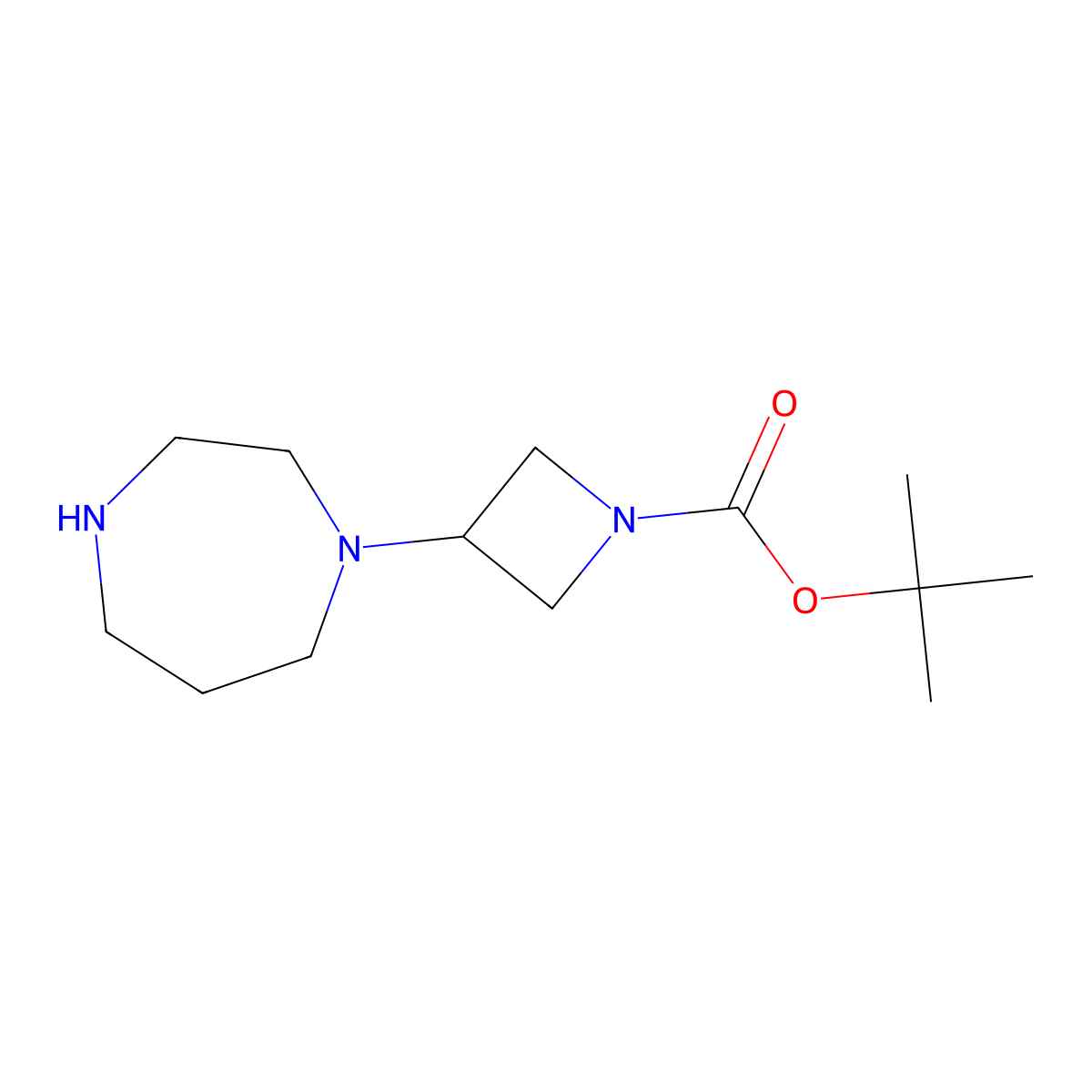 Tert-butyl 3-(1,4-diazepan-1-YL)azetidine-1-carboxylate molecular structure, CAS 1784973-14-3