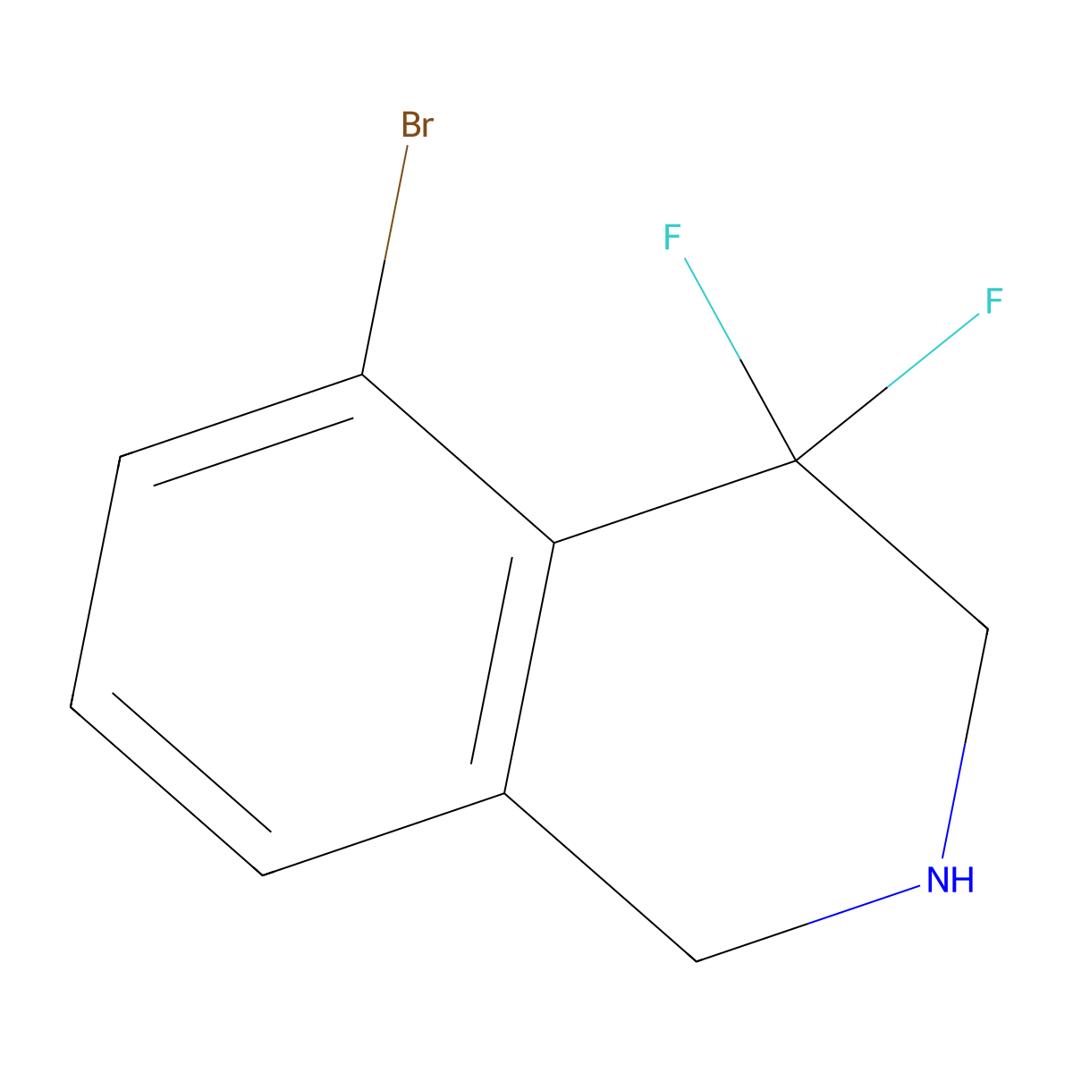 5-bromo-4,4-difluoro-2,3-dihydro-1H-isoquinoline molecular structure, CAS 1784973-99-4