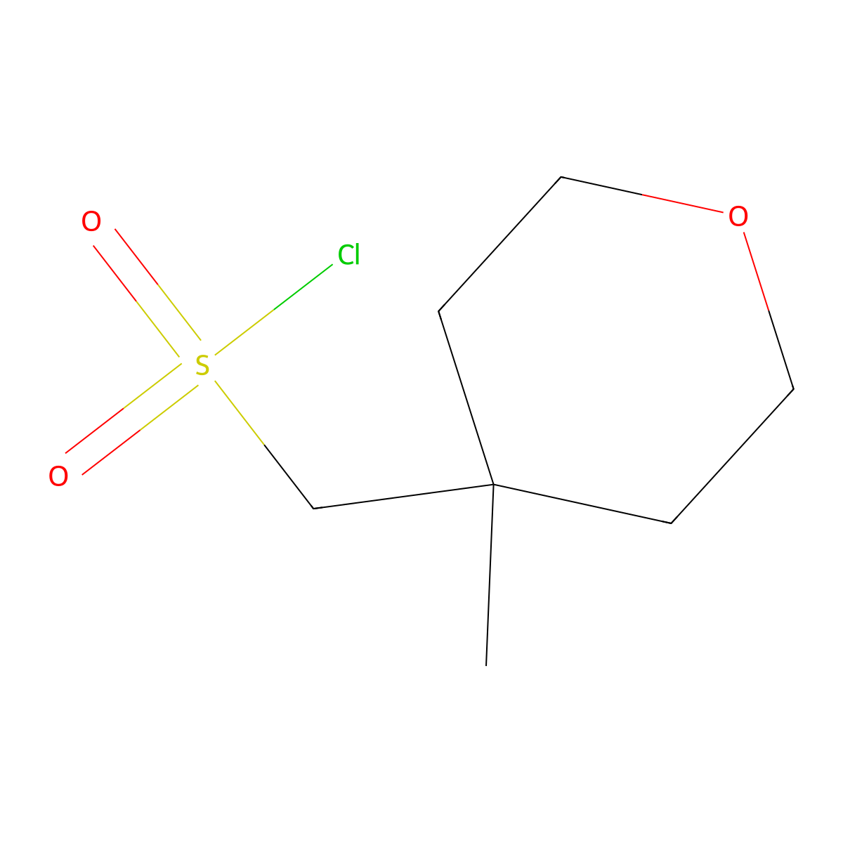 (4-Methyloxan-4-yl)methanesulfonyl chloride molecular structure, CAS 1784976-29-9