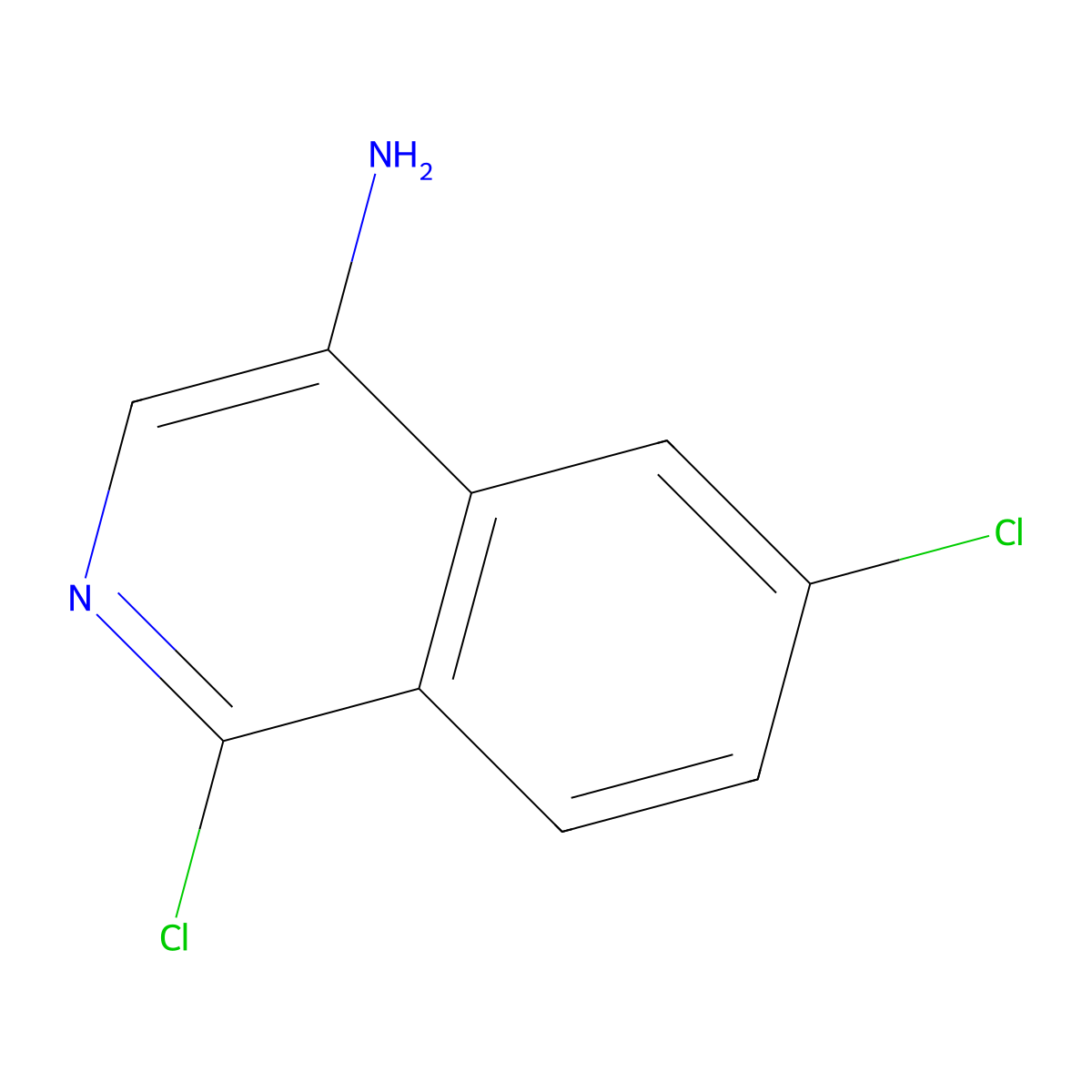 1,6-Dichloroisoquinolin-4-amine molecular structure, CAS 1784977-21-4