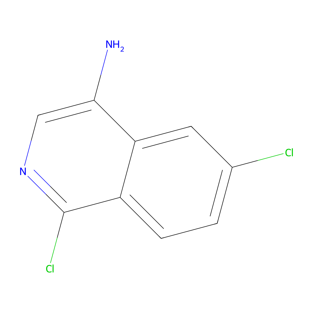 1,6-Dichloroisoquinolin-4-amine molecular structure, CAS 1784977-21-4