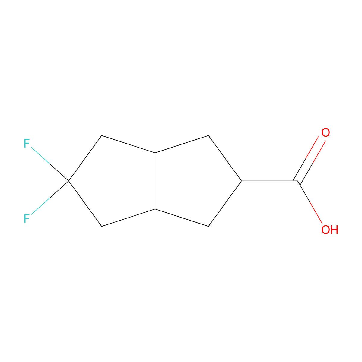 5,5-Difluorooctahydropentalene-2-carboxylic acid molecular structure, CAS 1784979-78-7