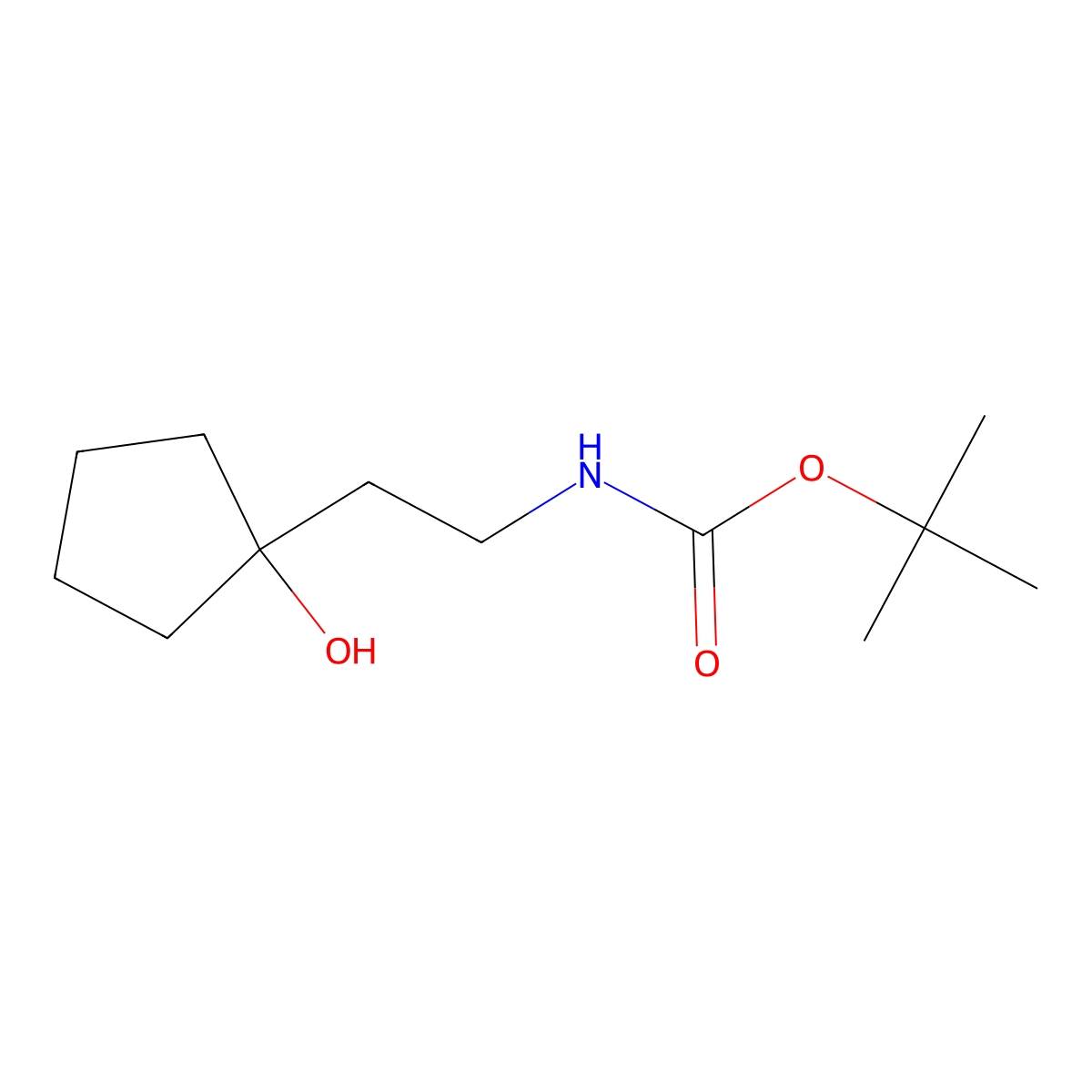 tert-butyl N-[2-(1-hydroxycyclopentyl)ethyl]carbamate molecular structure, CAS 1784981-49-2