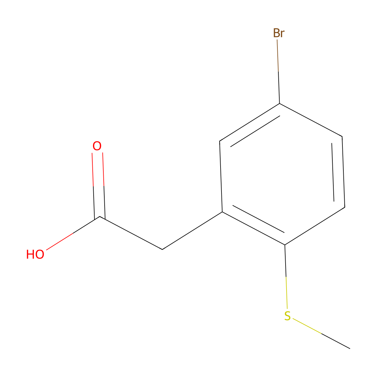 2-[5-Bromo-2-(methylsulfanyl)phenyl]aceticacid molecular structure, CAS 1784987-73-0