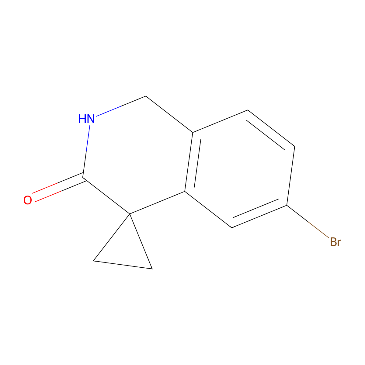 6'-bromo-2',3'-dihydro-1'H-spiro[cyclopropane-1,4'-isoquinoline]-3'-one molecular structure, CAS 1784991-83-8