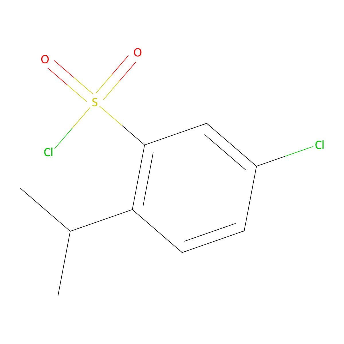 5-Chloro-2-(propan-2-yl)benzene-1-sulfonyl chloride molecular structure, CAS 1784993-39-0