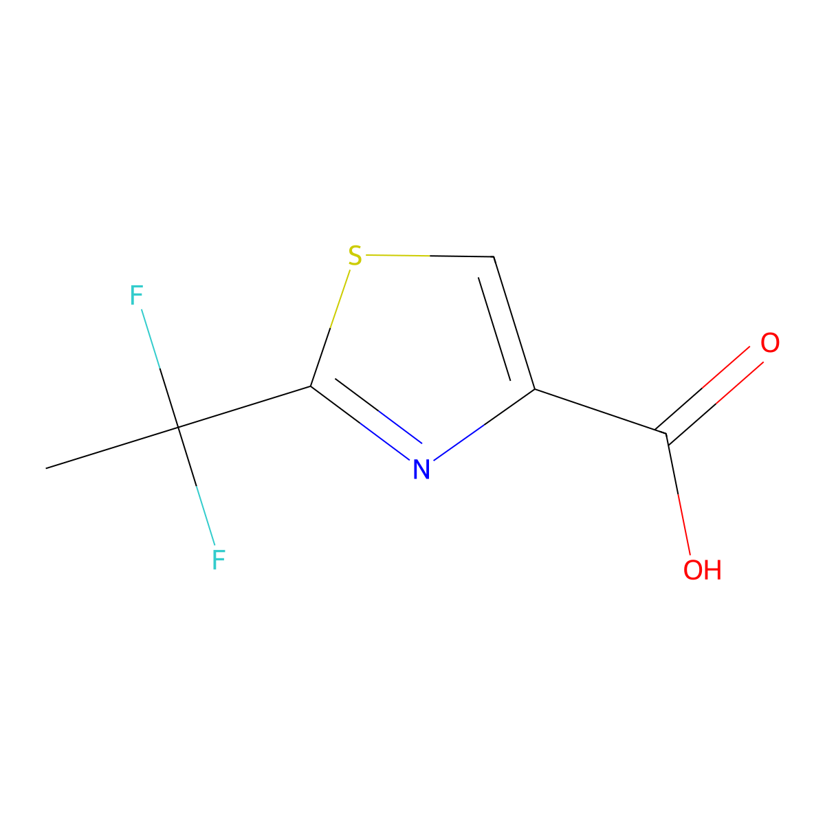 2-(1,1-Difluoroethyl)-1,3-thiazole-4-carboxylicacid molecular structure, CAS 1784993-43-6