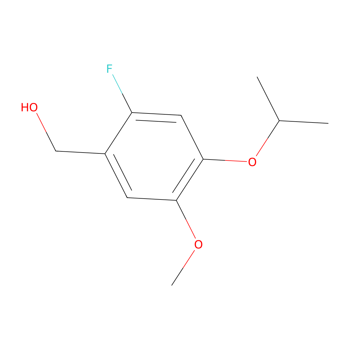 (2-Fluoro-4-isopropoxy-5-methoxyphenyl)methanol molecular structure, CAS 1784994-66-6