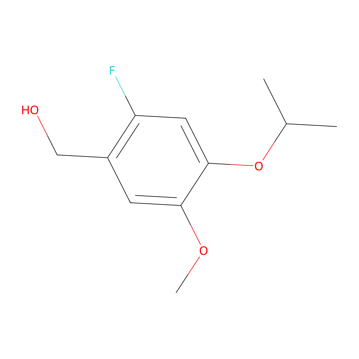 (2-Fluoro-4-isopropoxy-5-methoxyphenyl)methanol molecular structure, CAS 1784994-66-6