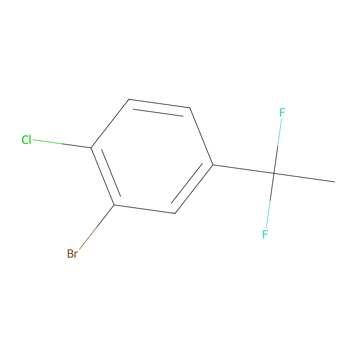 2-Bromo-1-chloro-4-(1,1-difluoroethyl)benzene molecular structure, CAS 1784994-79-1