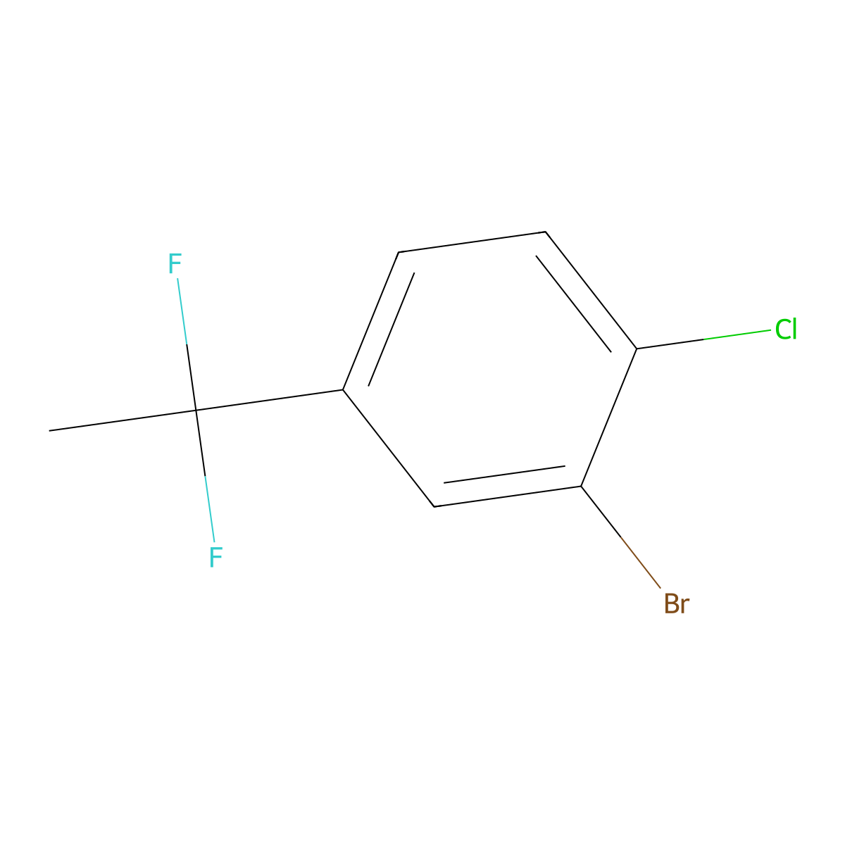 2-Bromo-1-chloro-4-(1,1-difluoroethyl)benzene molecular structure, CAS 1784994-79-1