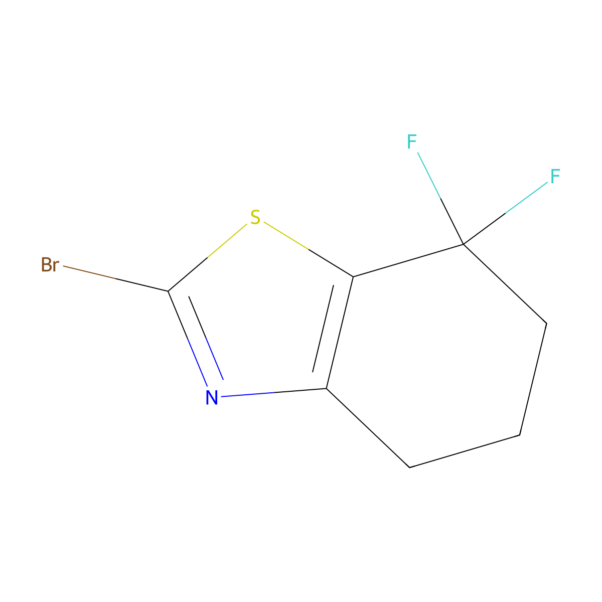 2-Bromo-7,7-difluoro-4,5,6,7-tetrahydro-1,3-benzothiazole molecular structure, CAS 1784996-04-8
