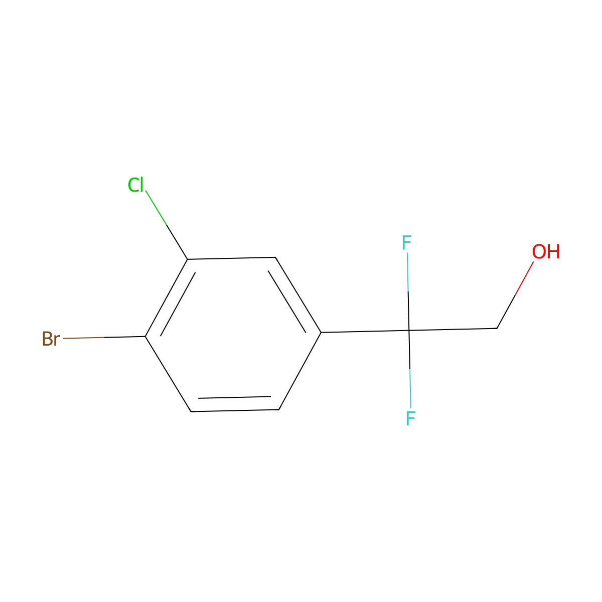 2-(4-Bromo-3-chlorophenyl)-2,2-difluoroethan-1-ol molecular structure, CAS 1784996-70-8