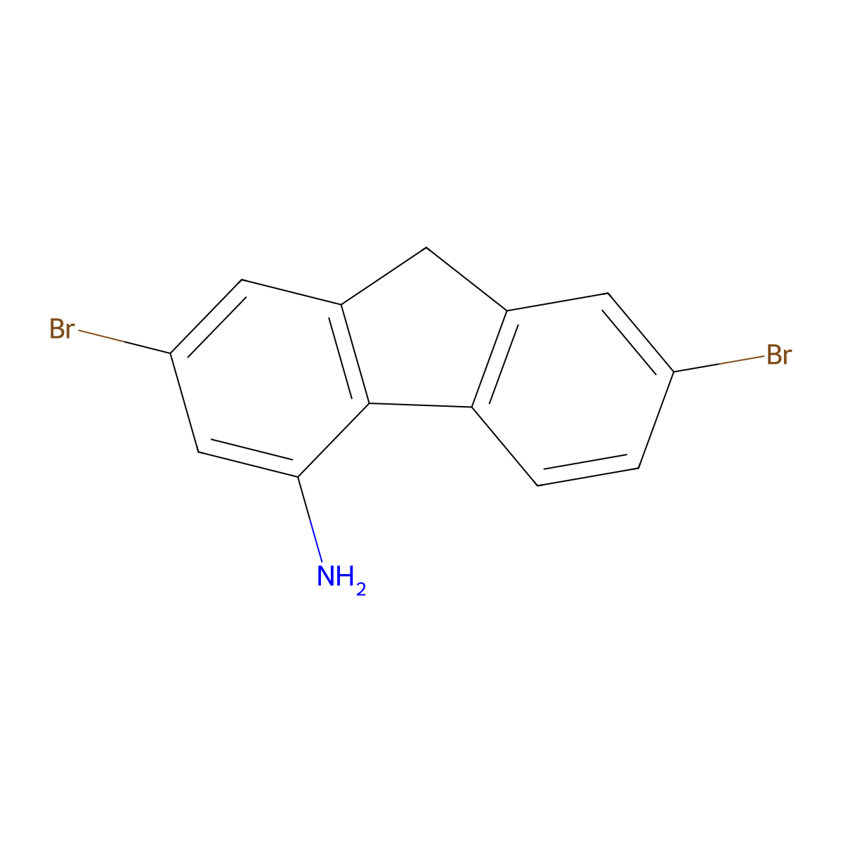 2,7-Dibromo-9H-fluoren-4-amine molecular structure, CAS 1785-09-7