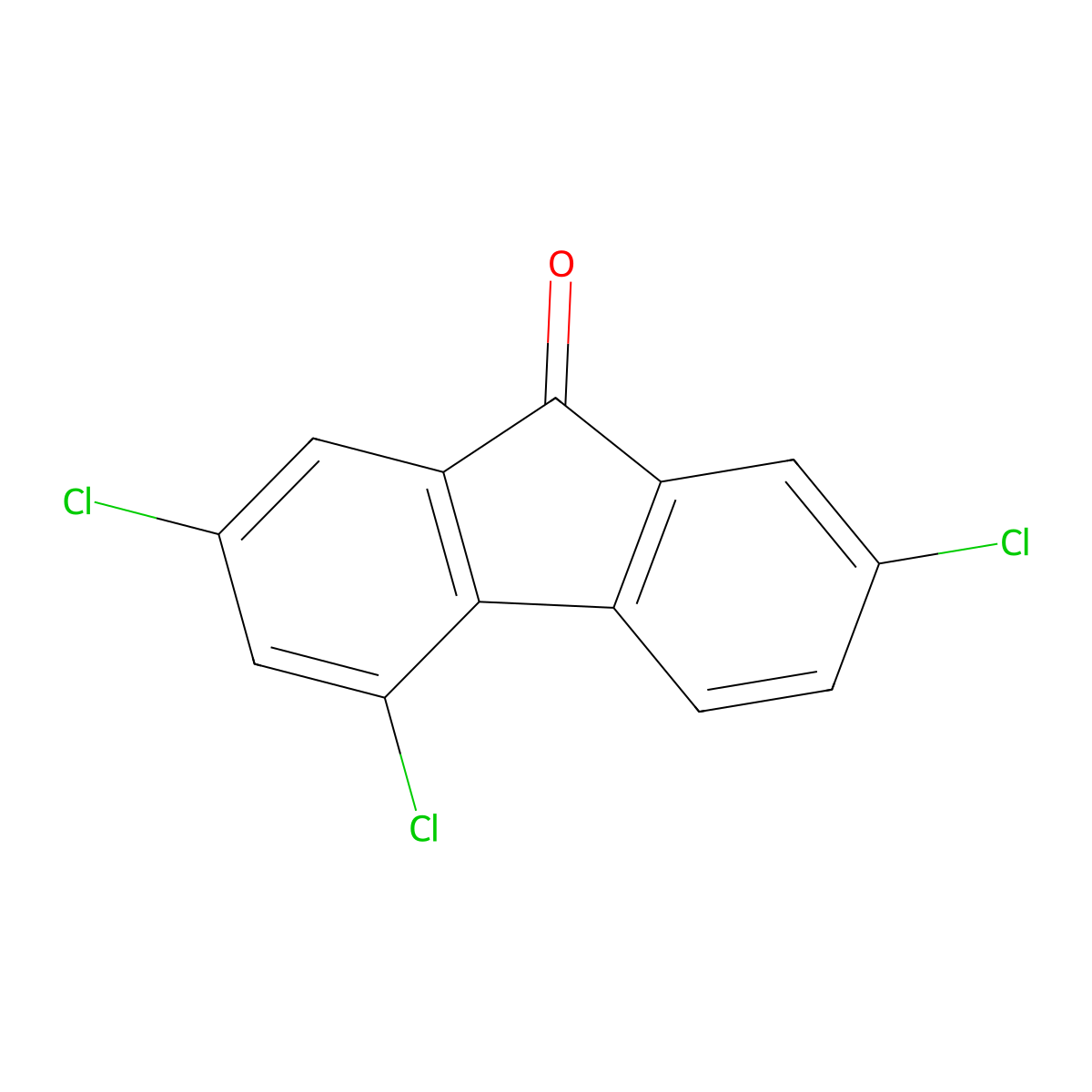2,4,7-trichloro-9H-fluoren-9-one molecular structure, CAS 1785-27-9