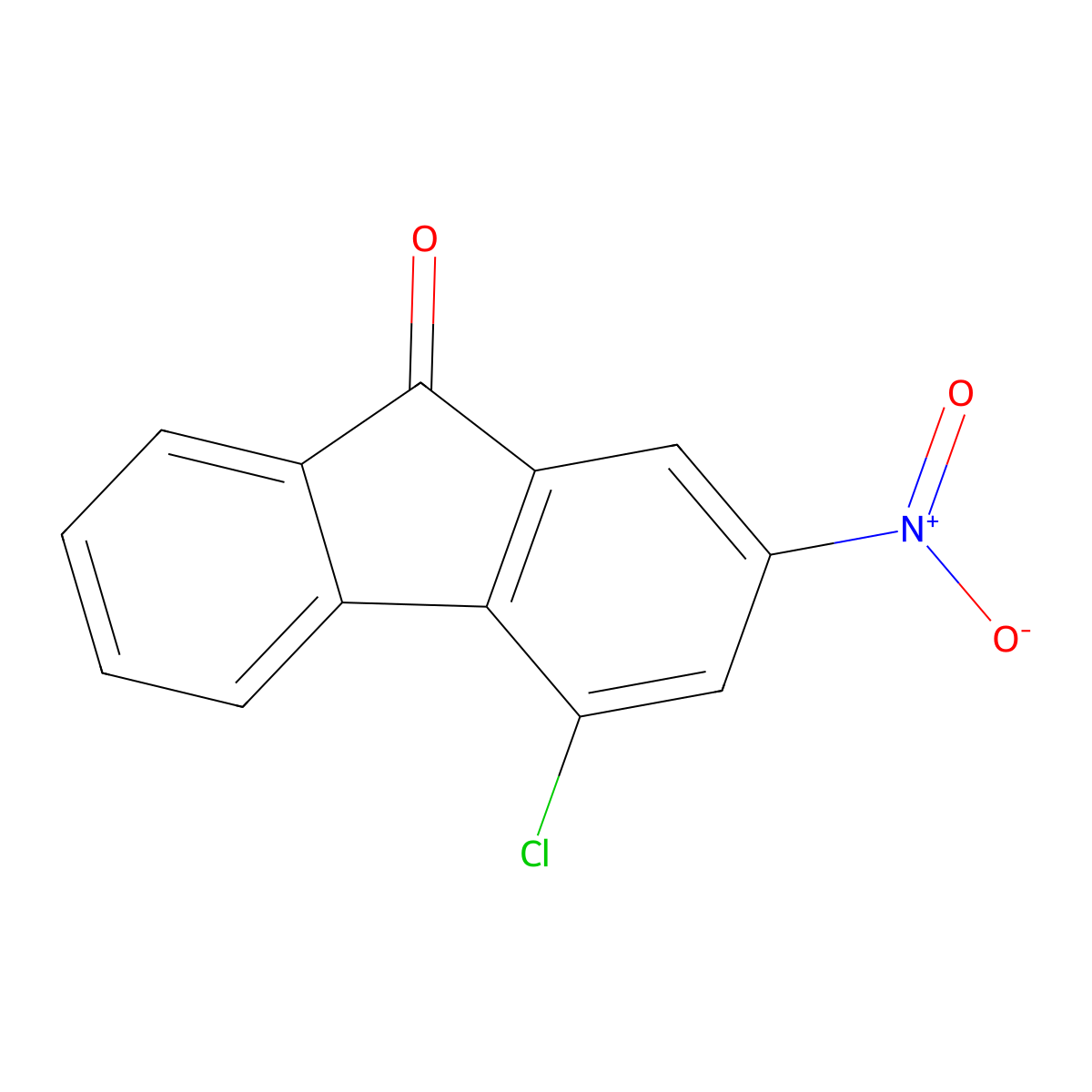4-Chloro-2-nitro-9h-fluoren-9-one molecular structure, CAS 1785-34-8