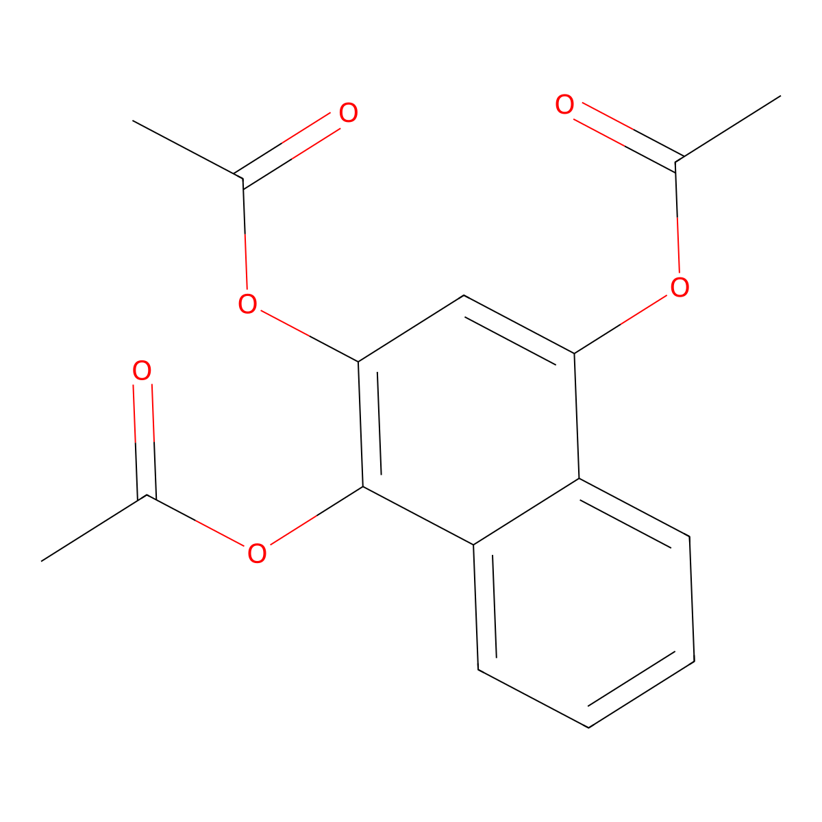 Naphthalene-1,2,4-triyl triacetate molecular structure, CAS 1785-67-7