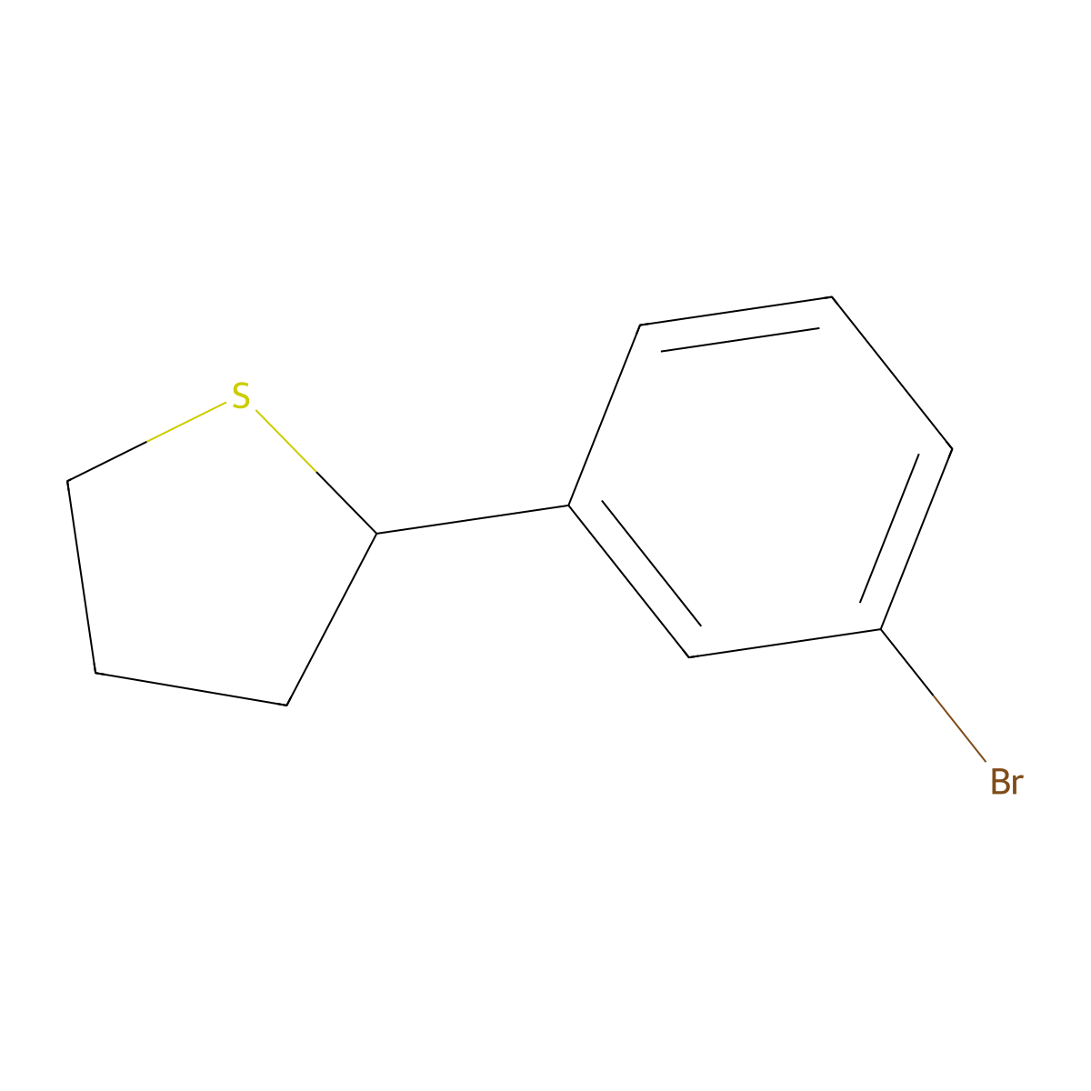 2-(3-Bromophenyl)thiolane molecular structure, CAS 1785002-80-3