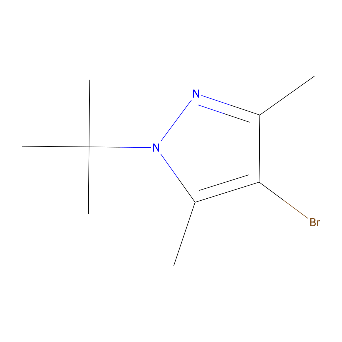 4-Bromo-1-tert-butyl-3,5-dimethyl-1H-pyrazole molecular structure, CAS 1785005-59-5