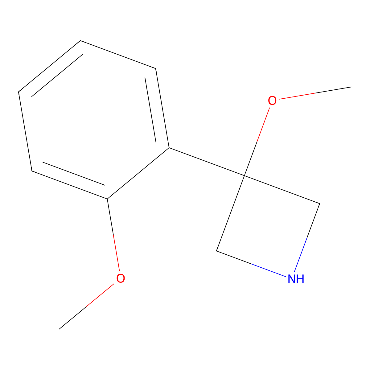 3-Methoxy-3-(2-methoxyphenyl)azetidine molecular structure, CAS 1785014-30-3