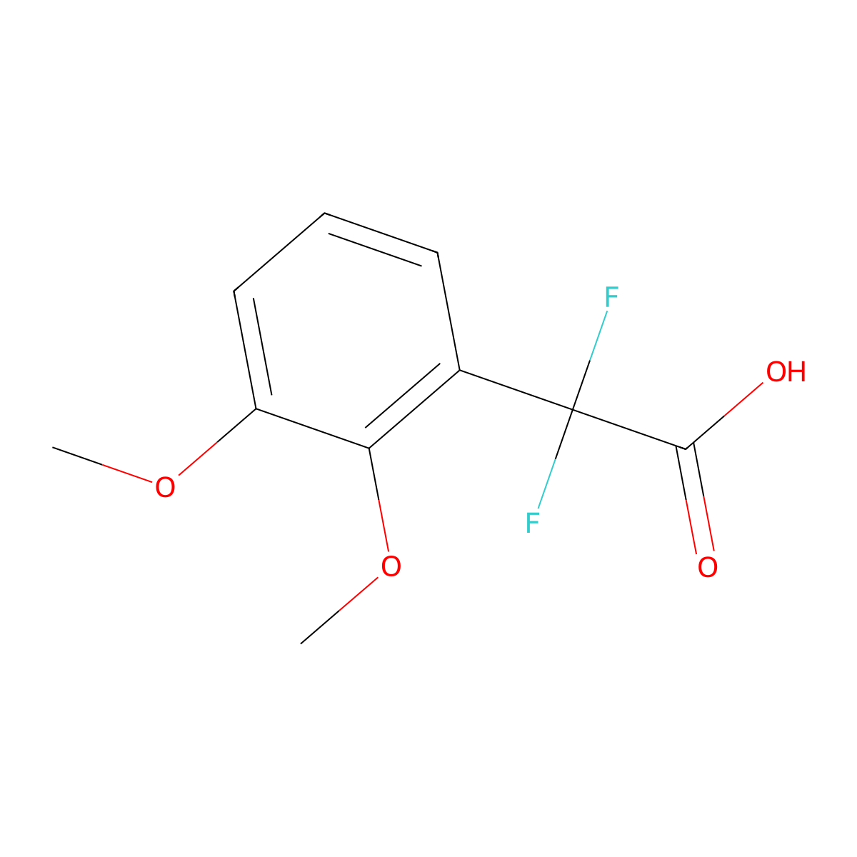 2-(2,3-Dimethoxyphenyl)-2,2-difluoroacetic acid molecular structure, CAS 1785015-44-2