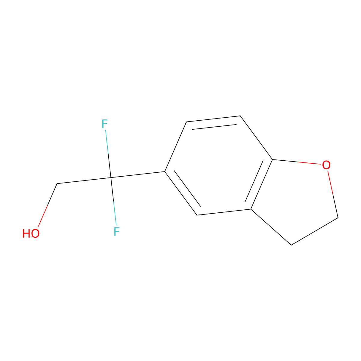 2-(2,3-Dihydro-1-benzofuran-5-yl)-2,2-difluoroethan-1-ol molecular structure, CAS 1785016-77-4