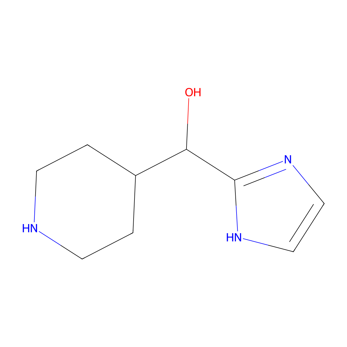 (1H-imidazol-2-yl)(piperidin-4-yl)methanol molecular structure, CAS 1785022-28-7