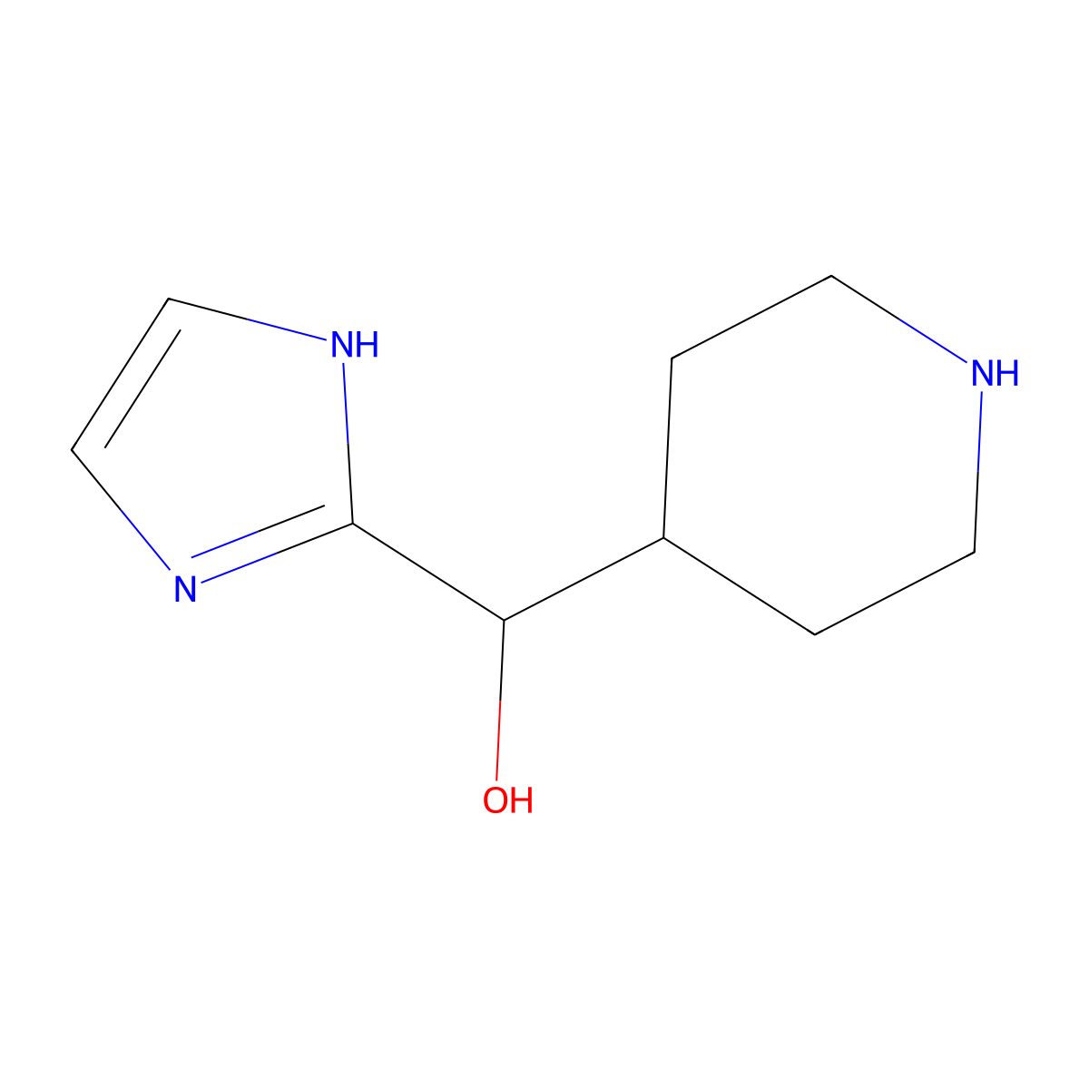 (1H-imidazol-2-yl)(piperidin-4-yl)methanol molecular structure, CAS 1785022-28-7