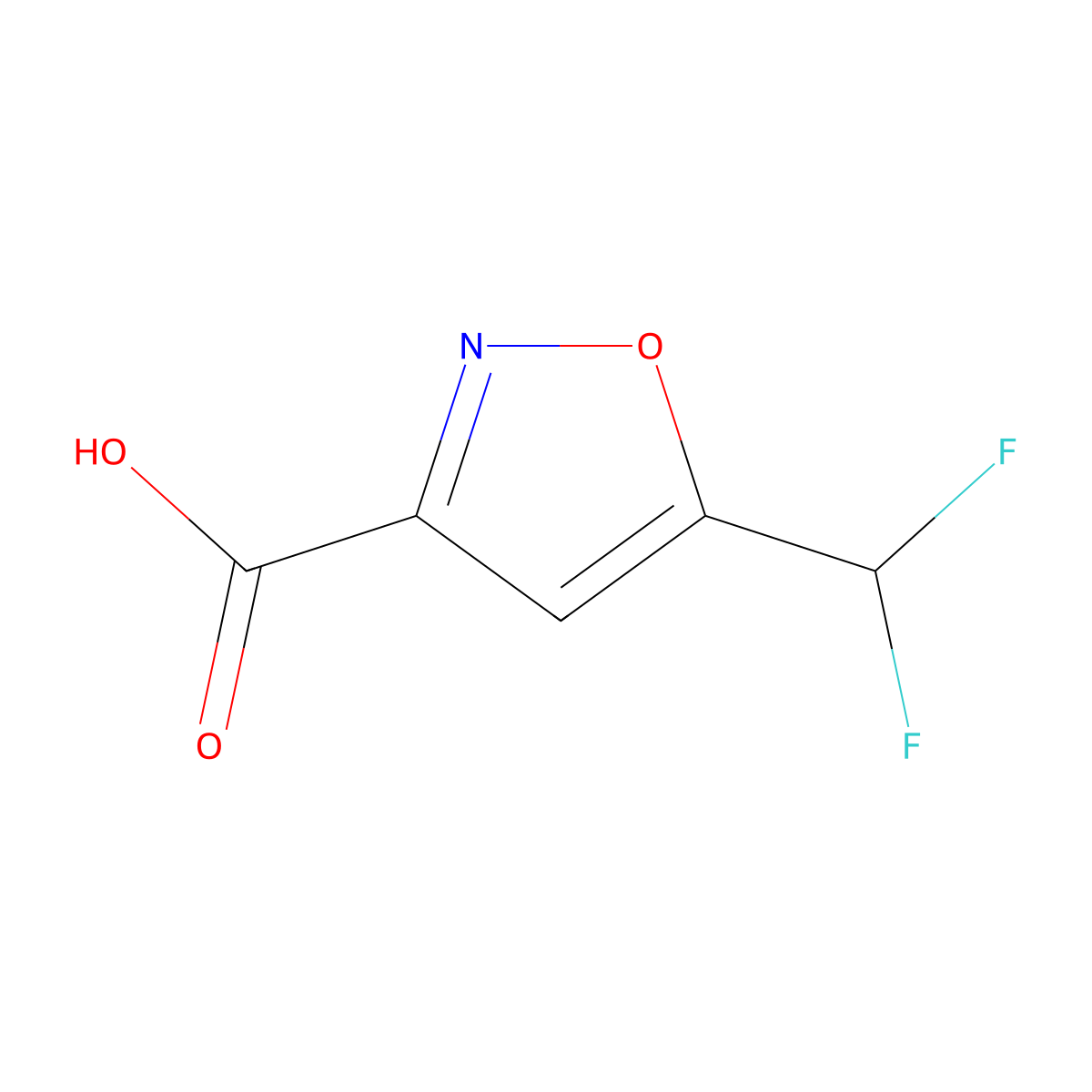 5-(Difluoromethyl)-1,2-oxazole-3-carboxylic acid molecular structure, CAS 1785023-01-9