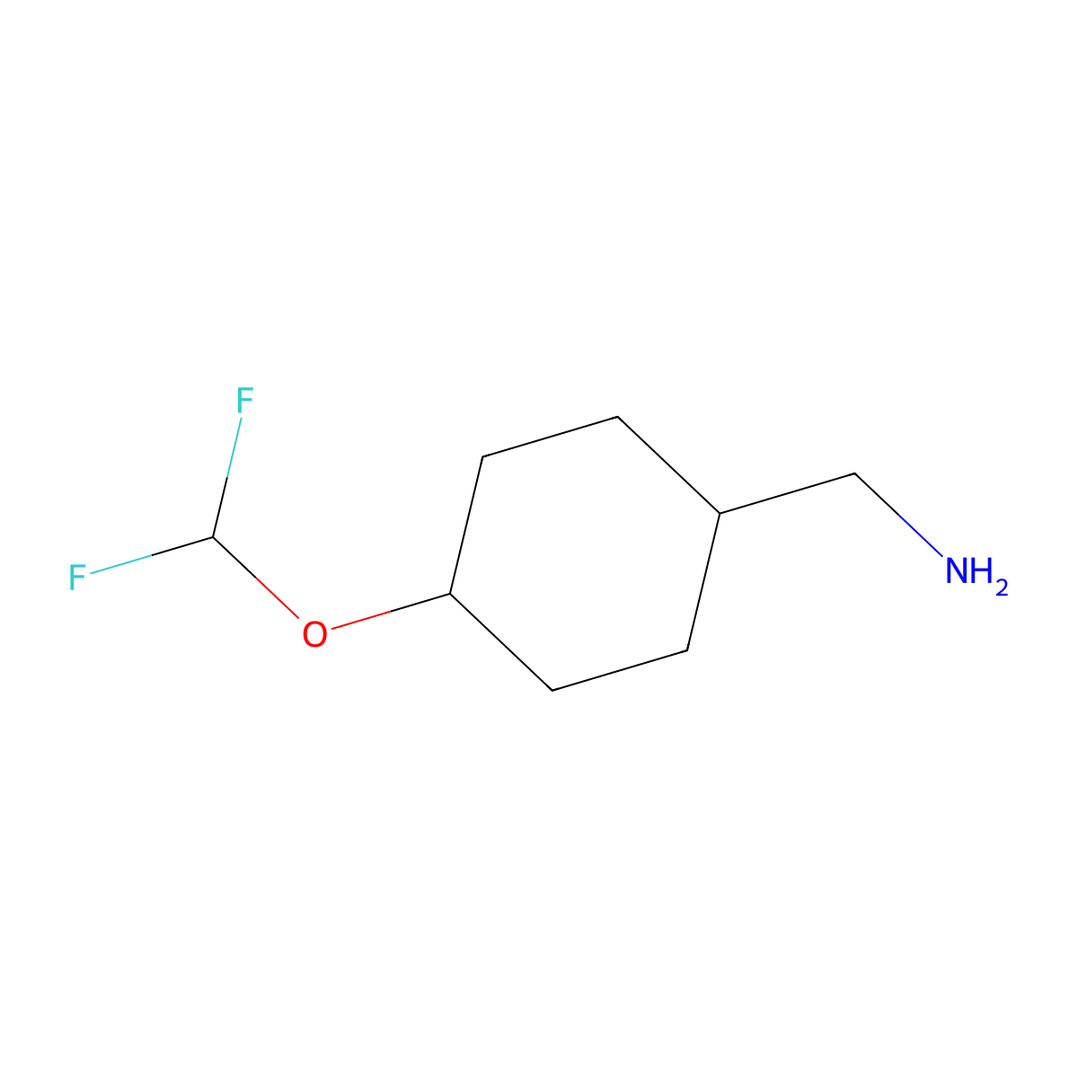 [4-(Difluoromethoxy)cyclohexyl]methanamine molecular structure, CAS 1785032-22-5