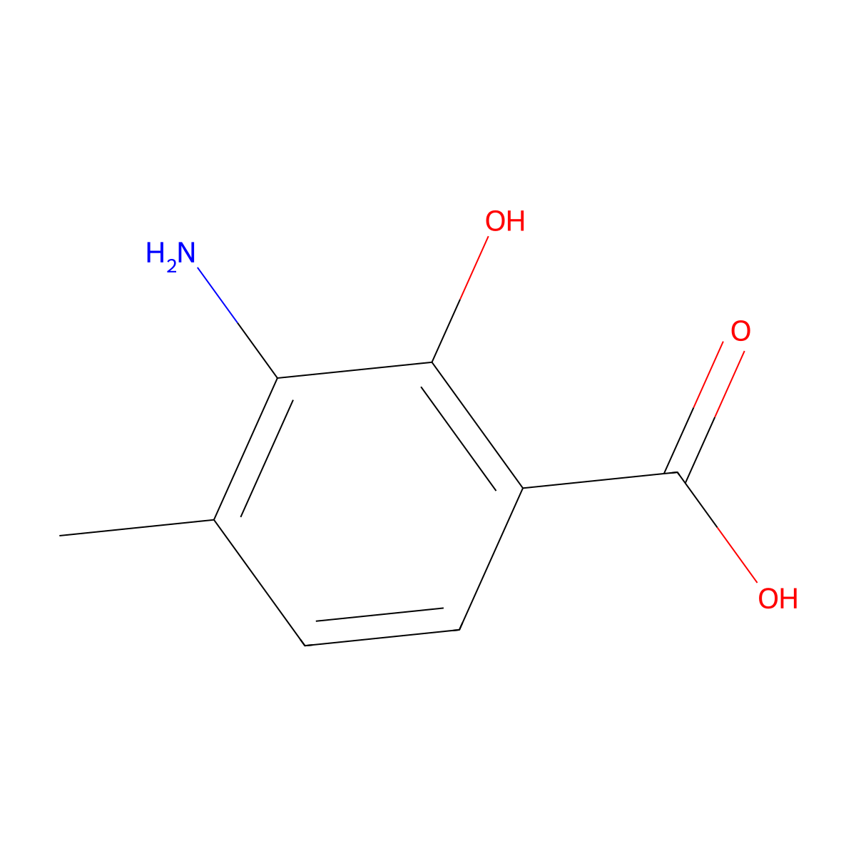 3-Amino-2-hydroxy-4-methylbenzoic acid molecular structure, CAS 1785033-53-5