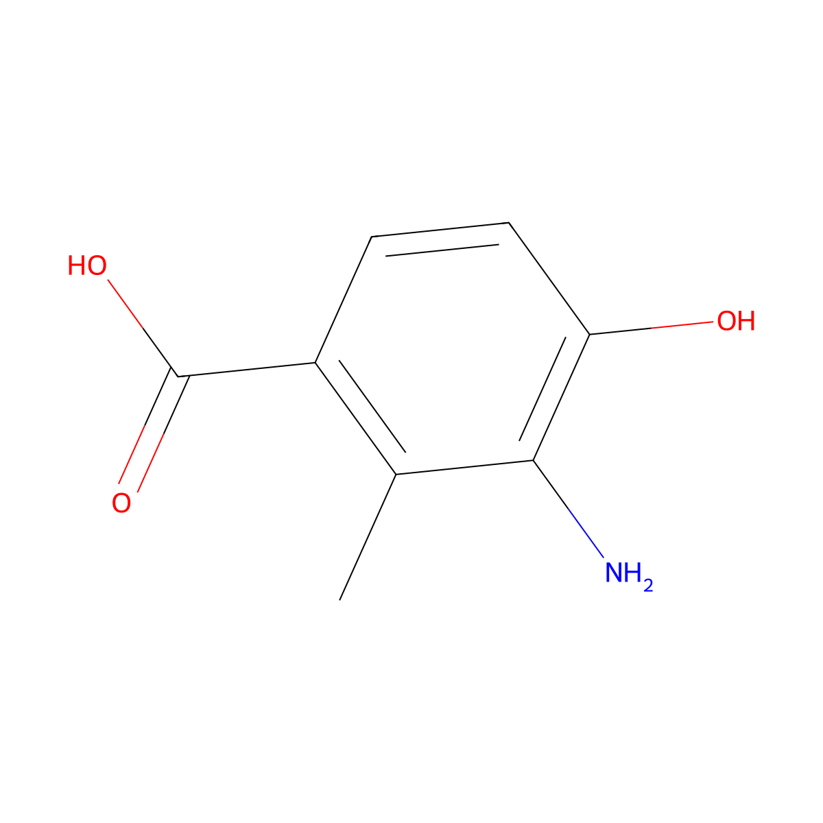 3-Amino-4-hydroxy-2-methylbenzoic acid molecular structure, CAS 1785033-66-0