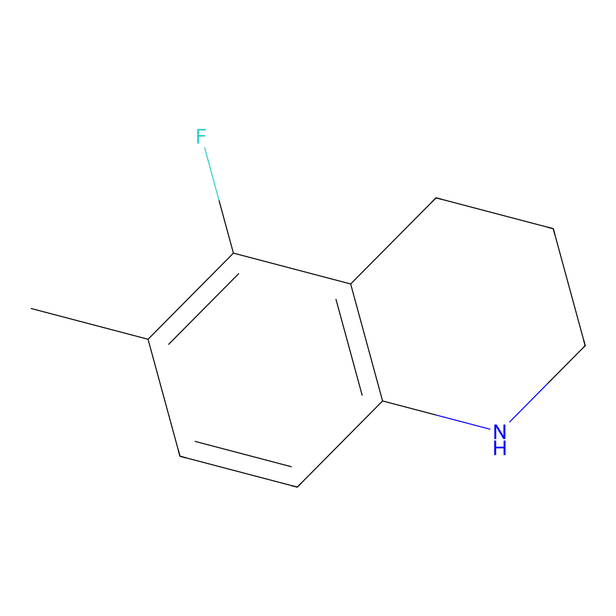 5-Fluoro-6-methyl-1,2,3,4-tetrahydroquinoline molecular structure, CAS 1785037-06-0