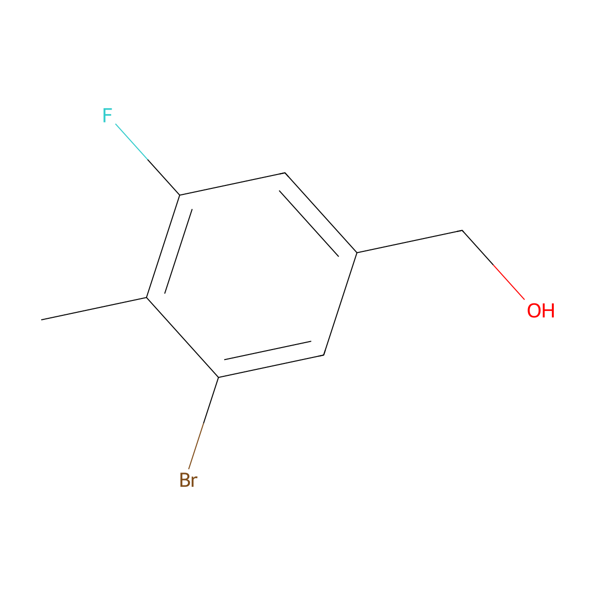 3-Bromo-5-fluoro-4-methylbenzyl alcohol molecular structure, CAS 1785040-00-7