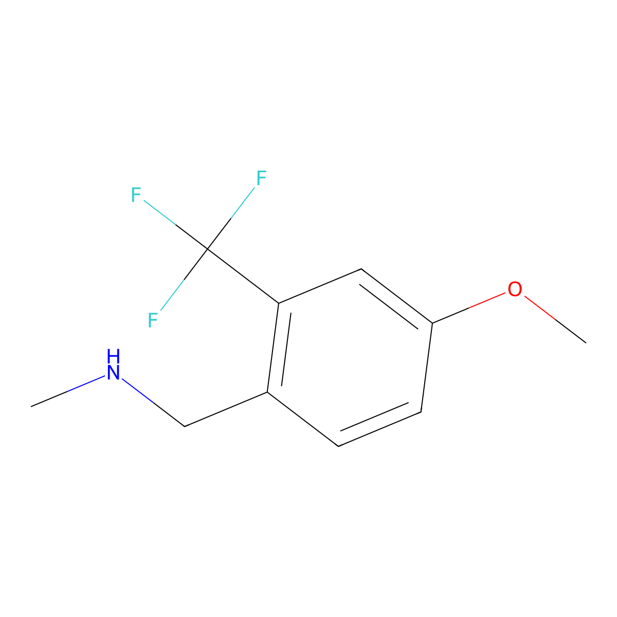 {[4-Methoxy-2-(trifluoromethyl)phenyl]methyl}(methyl)amine molecular structure, CAS 1785040-63-2