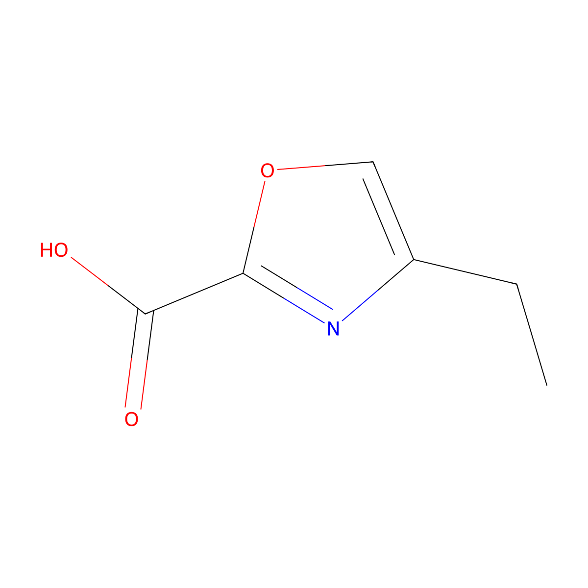 4-Ethyl-1,3-oxazole-2-carboxylic acid molecular structure, CAS 1785043-11-9