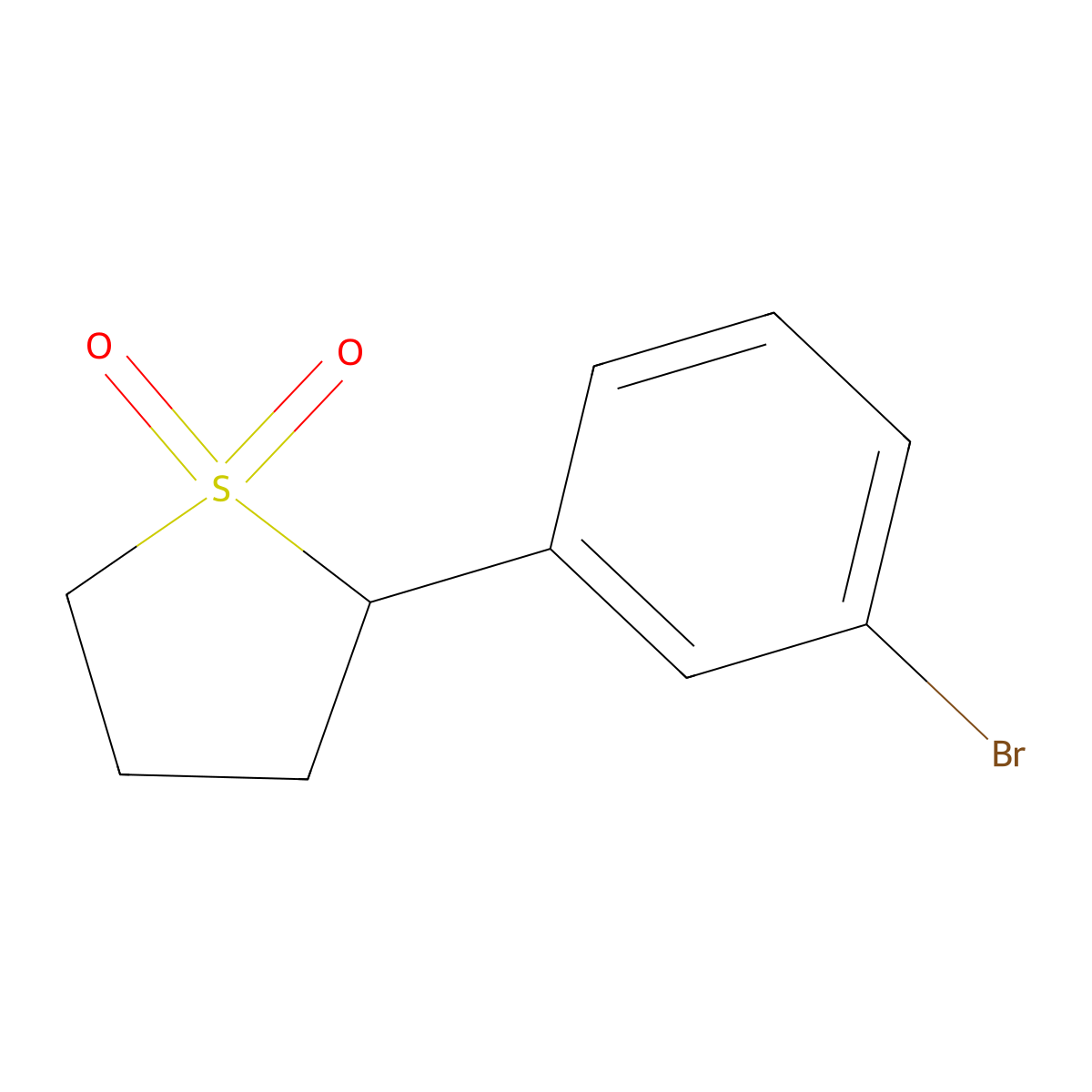 2-(3-Bromophenyl)-1lambda6-thiolane-1,1-dione molecular structure, CAS 1785047-51-9