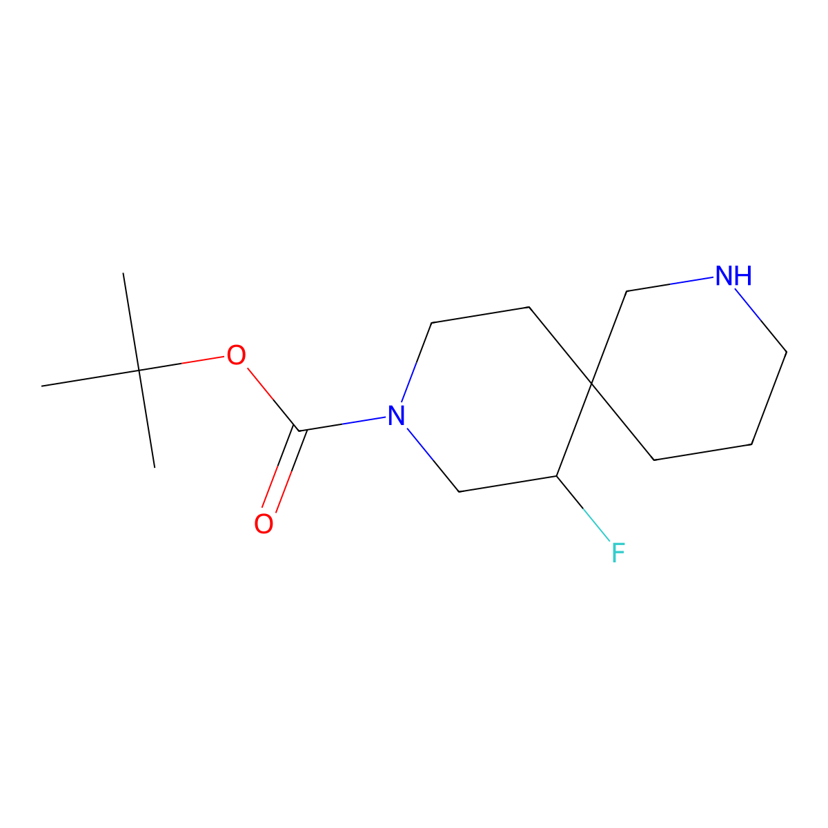 tert-Butyl 7-fluoro-2,9-diazaspiro[5.5]undecane-9-carboxylate molecular structure, CAS 1785048-75-0