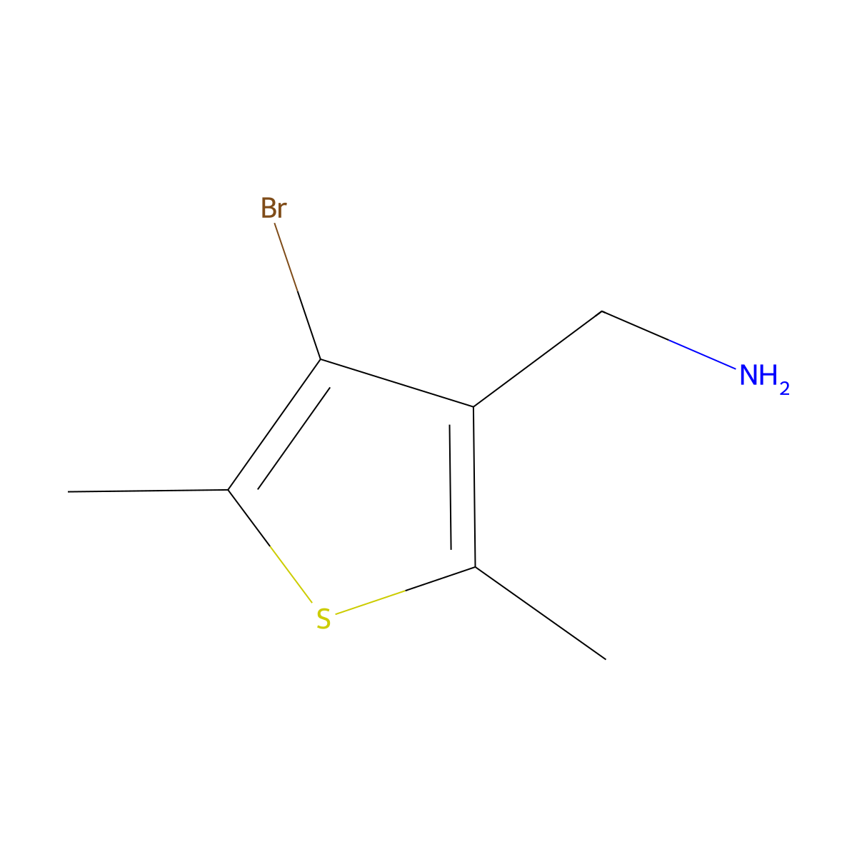 (4-Bromo-2,5-dimethylthiophen-3-yl)methanamine molecular structure, CAS 1785052-76-7