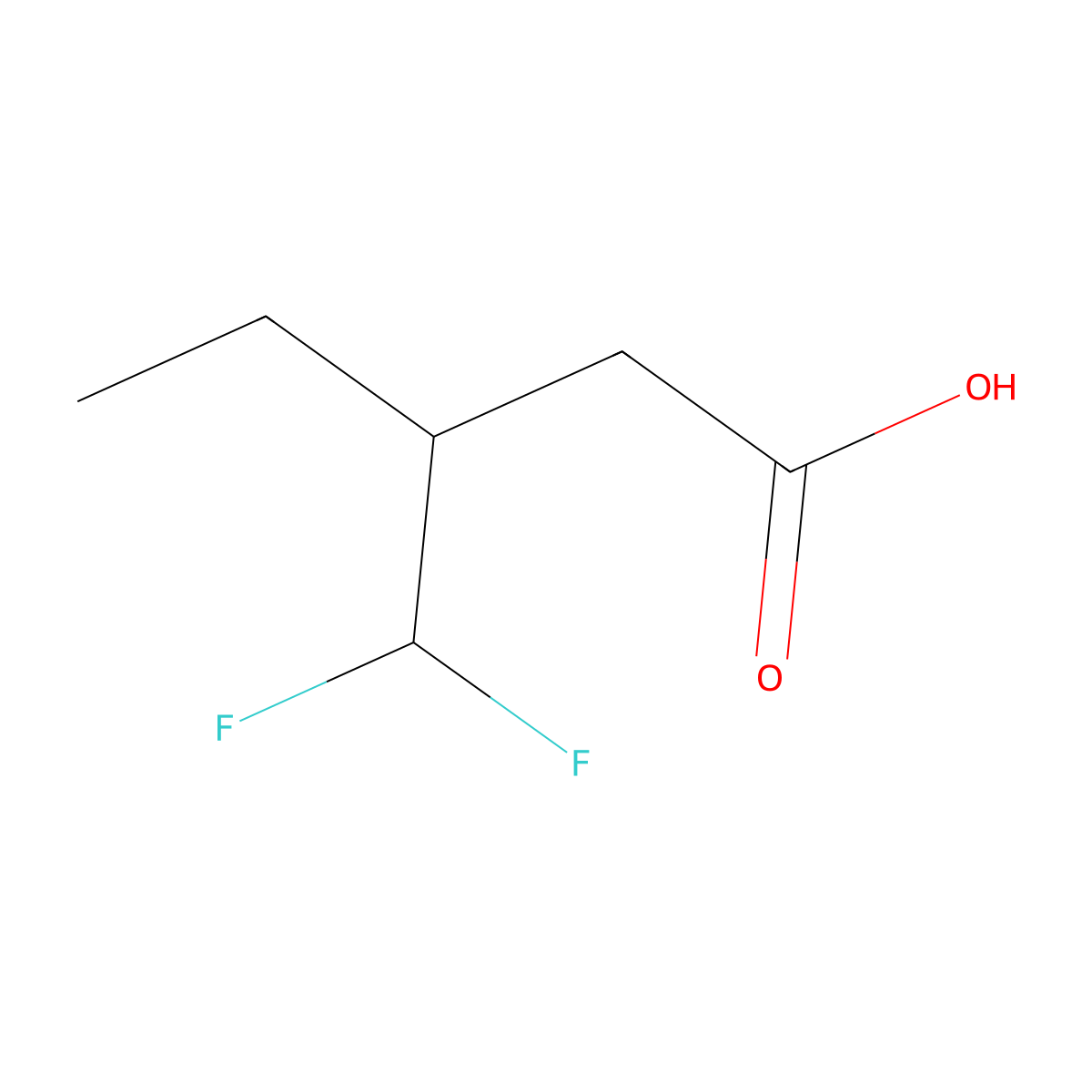 3-(Difluoromethyl)pentanoic acid molecular structure, CAS 1785054-51-4