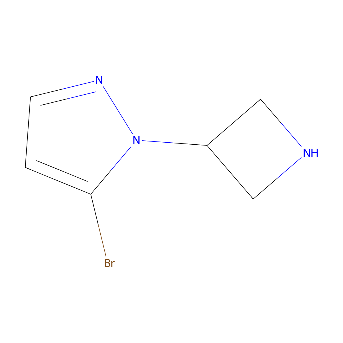 1-(azetidin-3-yl)-5-bromo-1H-pyrazole molecular structure, CAS 1785056-50-9
