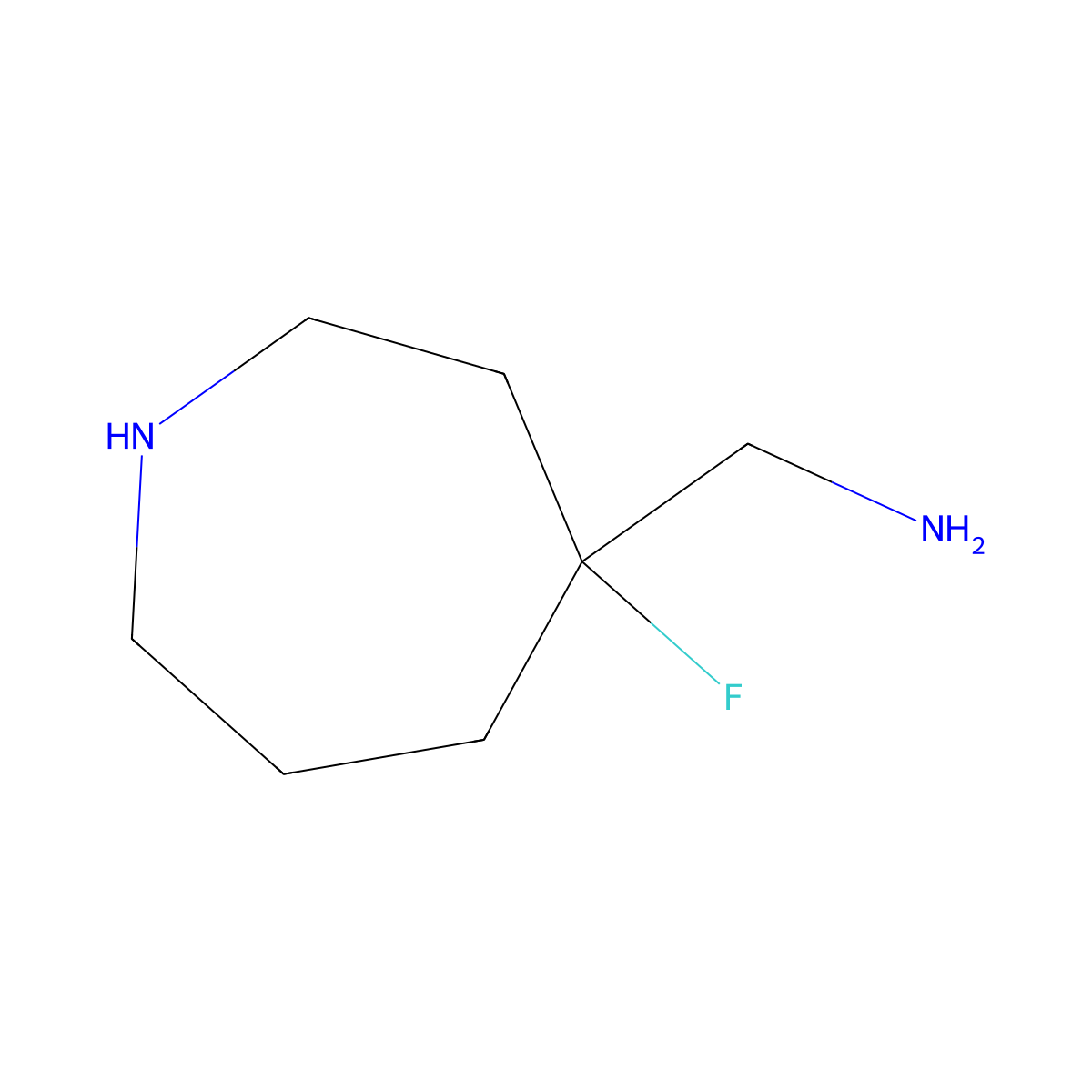 (4-Fluoroazepan-4-yl)methanamine molecular structure, CAS 1785056-92-9